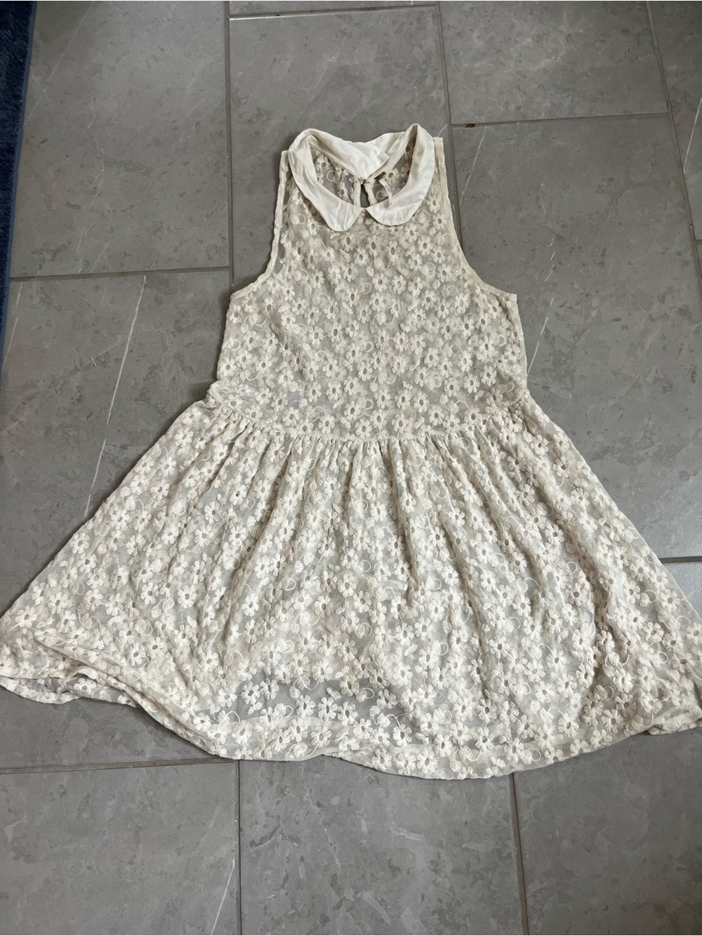Free people Ivory Lace Peter Pan Collar Dress